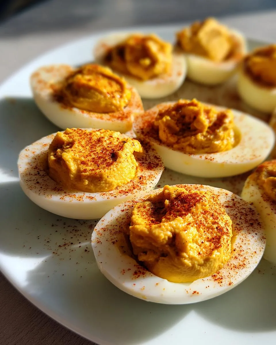 50 Pumpkin Deviled Eggs That Will Steal the Holiday Show 6 Pumpkin Deviled Eggs - detail 2