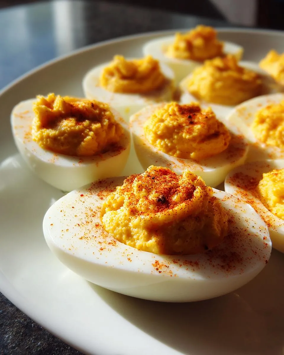 50 Pumpkin Deviled Eggs That Will Steal the Holiday Show 7 Pumpkin Deviled Eggs - detail 3