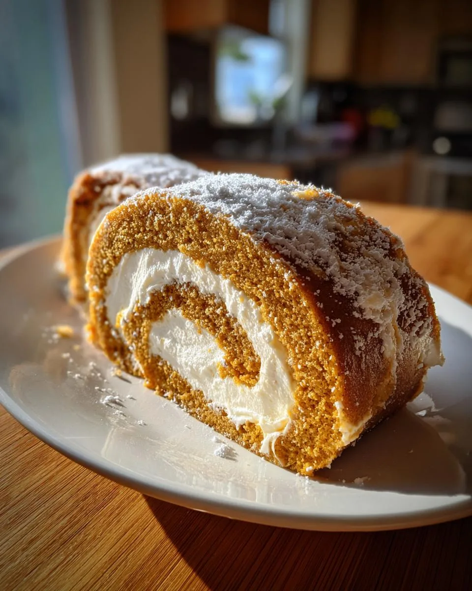 Pumpkin Roll Cake with Cream Cheese Filling - detail 1
