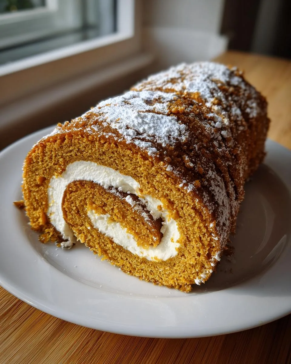 Pumpkin Roll Cake with Cream Cheese Filling - detail 2