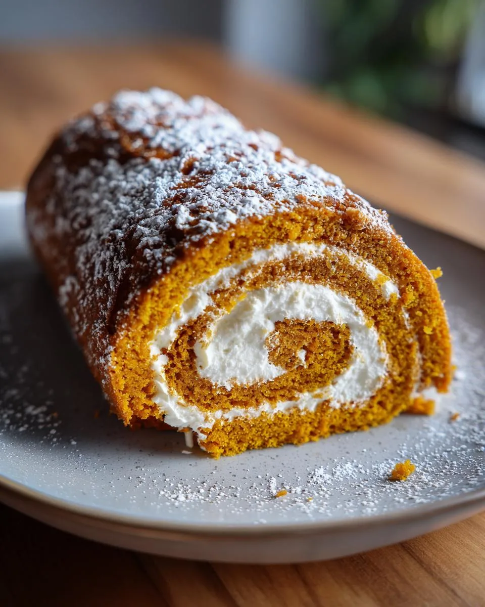 Pumpkin Roll Cake with Cream Cheese Filling - detail 3