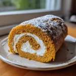 Pumpkin Roll Cake with Cream Cheese Filling