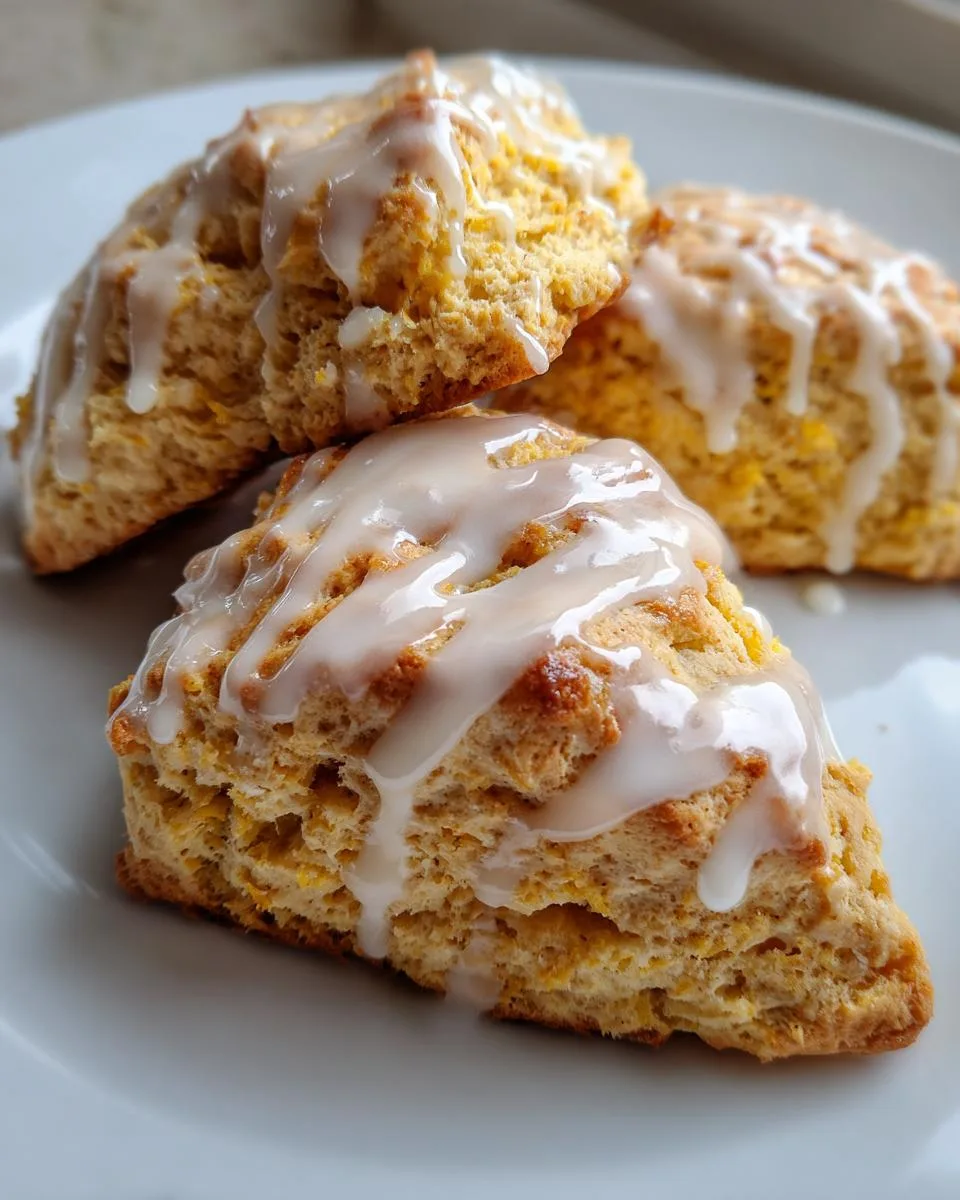 15-Minute Pumpkin Scones with Glaze - Heavenly Fall Treat 6 Pumpkin Scones with Glaze - detail 1