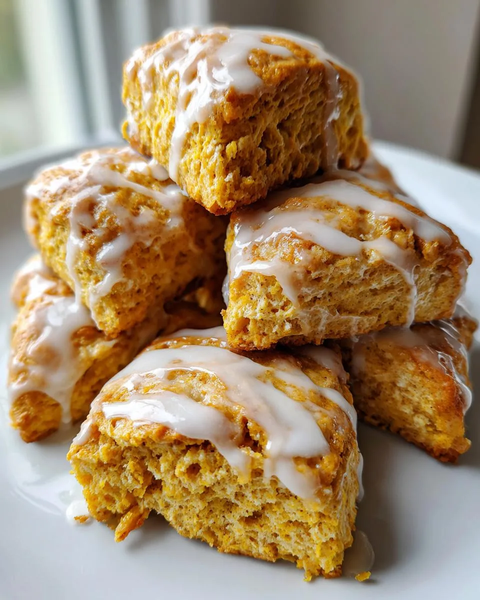 15-Minute Pumpkin Scones with Glaze - Heavenly Fall Treat 8 Pumpkin Scones with Glaze - detail 3