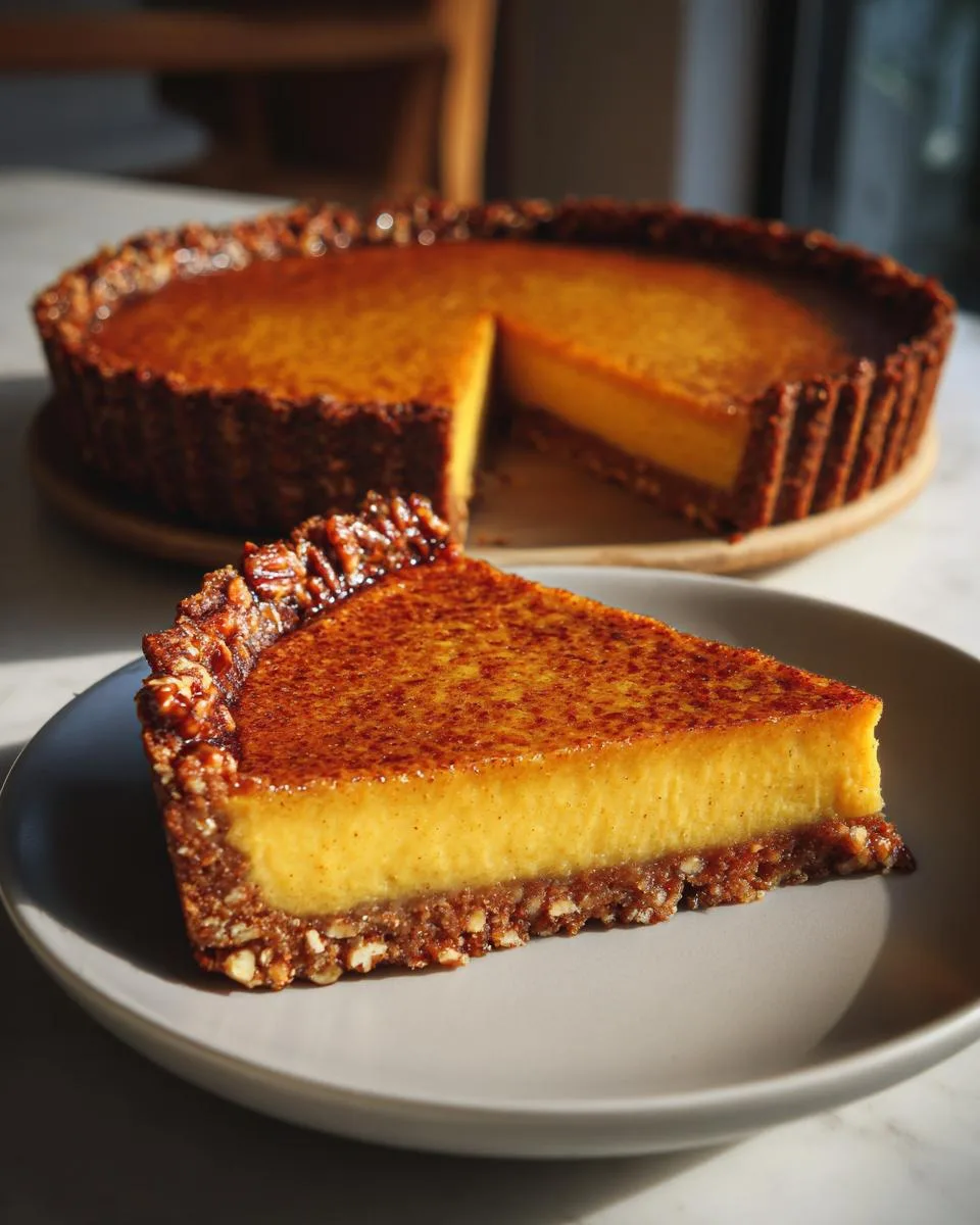 Pumpkin Tart with Pecan Crust - detail 2