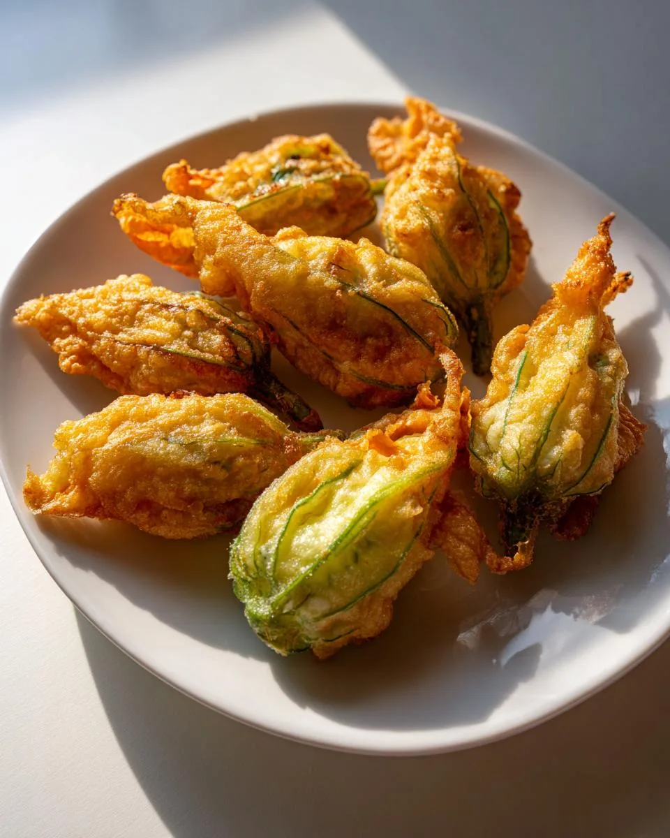 Irresistible Stuffed Zucchini Blossoms Recipe - 12 Golden Bites of Heaven 4 Stuffed Zucchini Blossoms - detail 1