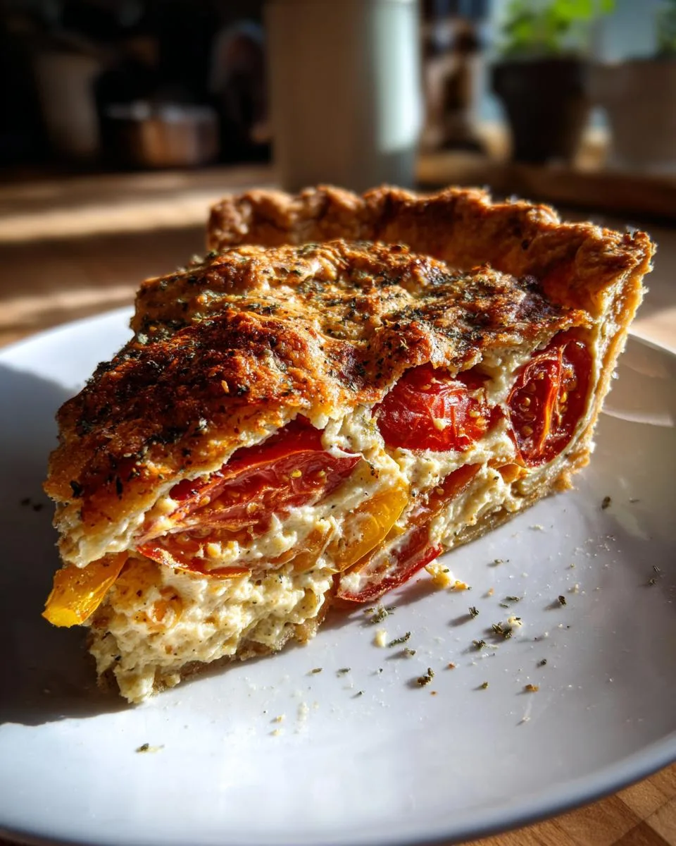 45-Minute Vegan Tomato Pie That Tricks Every Cheese Lover 7 Vegan tomato pie - detail 2