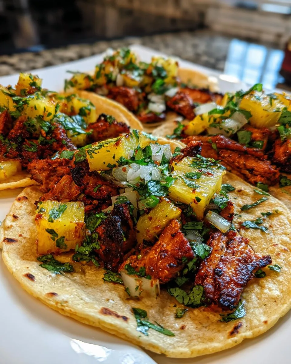 Al Pastor Tacos with Grilled Pineapple - detail 1