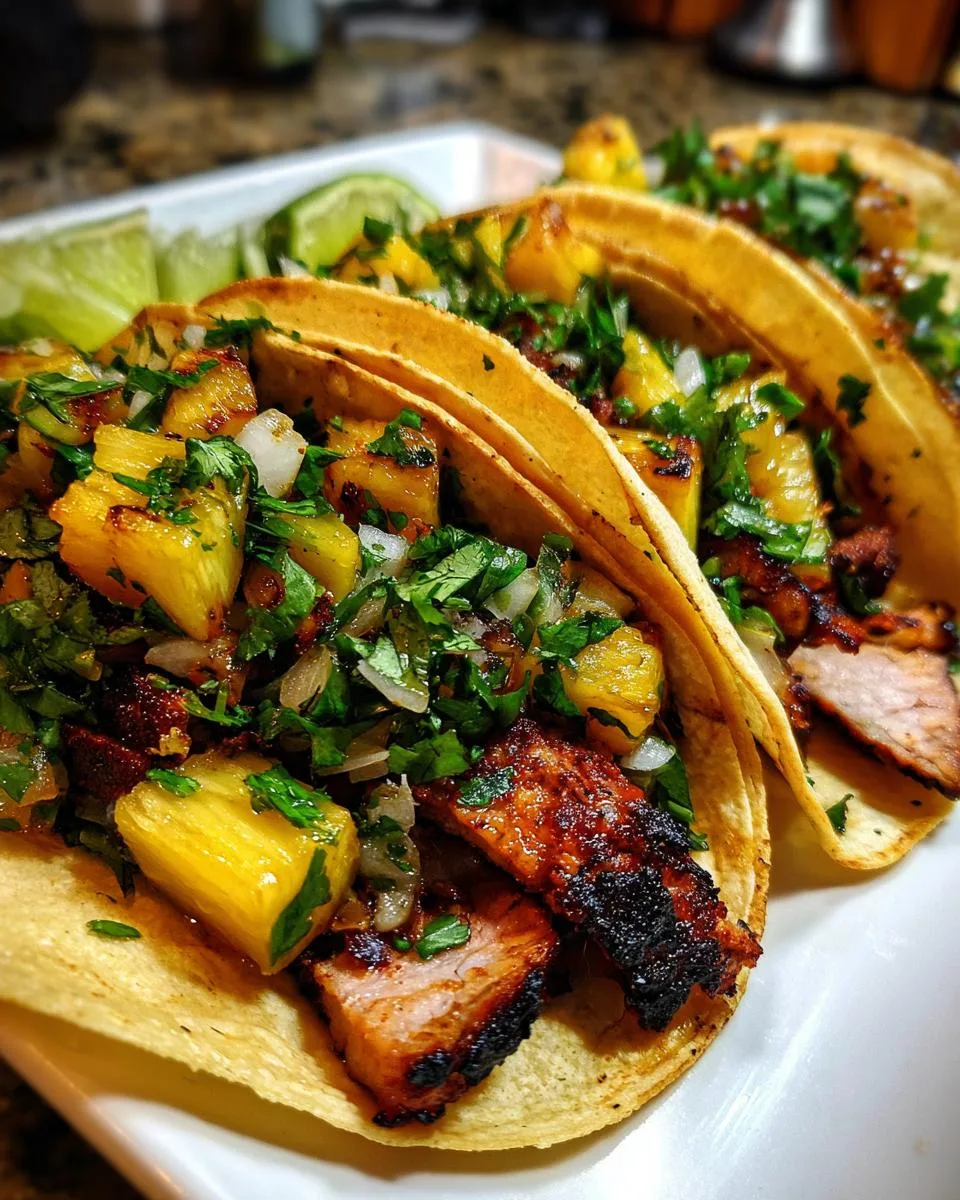 Al Pastor Tacos with Grilled Pineapple - detail 2