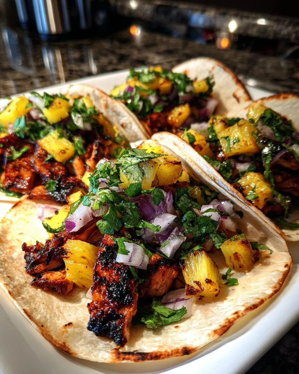 Al Pastor Tacos with Grilled Pineapple - detail 3