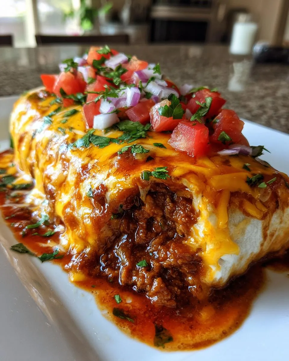 Beef and Bean Smothered Burritos - detail 1