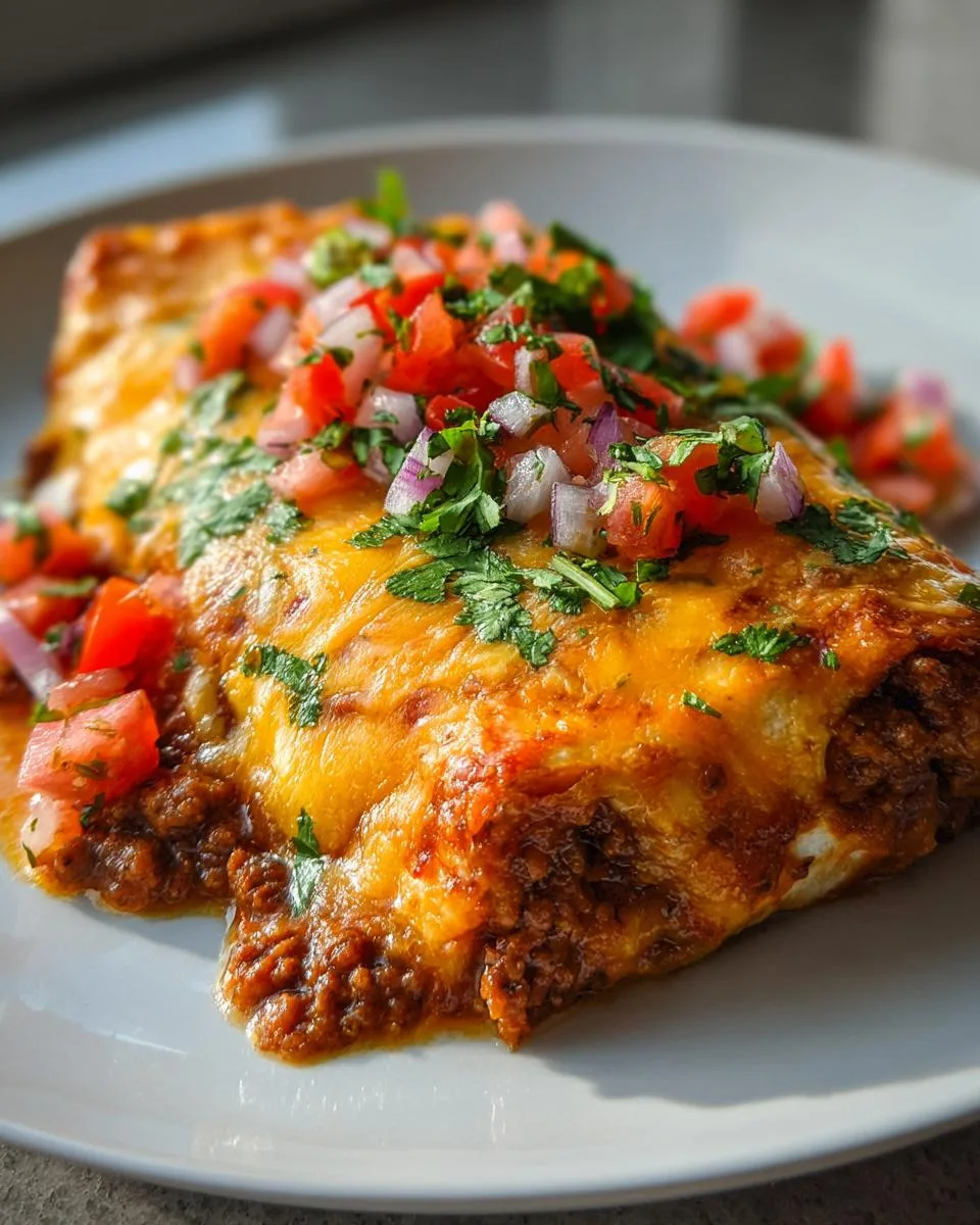 Beef and Bean Smothered Burritos - detail 2