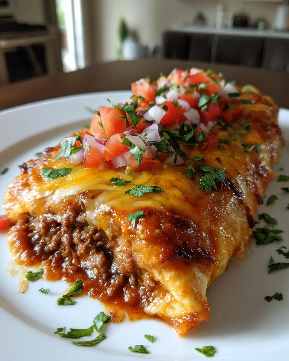 Beef and Bean Smothered Burritos - detail 3
