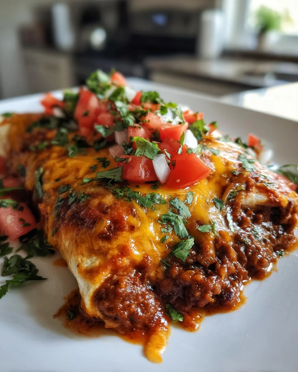 Beef and Bean Smothered Burritos - detail 4