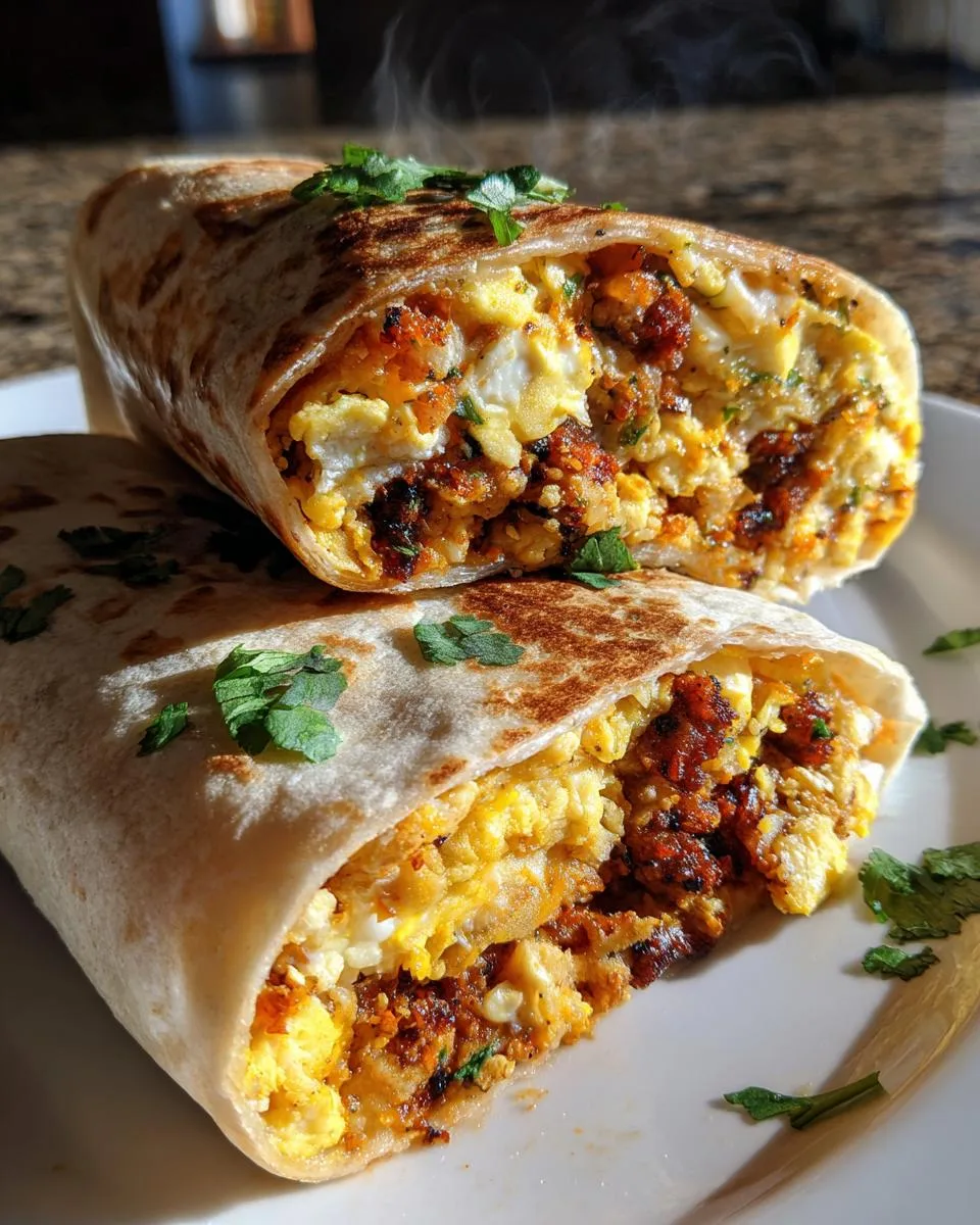 Breakfast Burritos with Chorizo and Eggs - detail 1