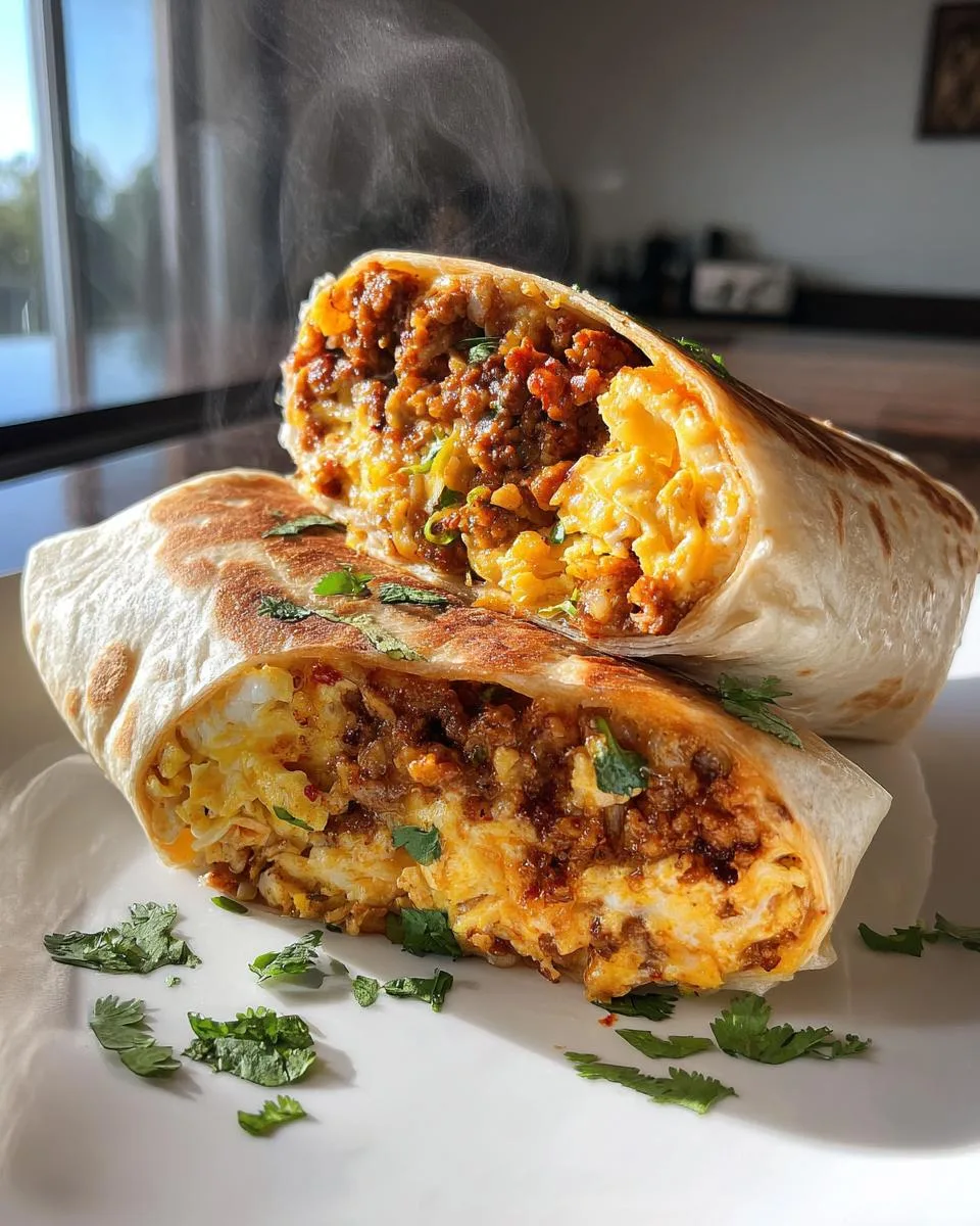 Breakfast Burritos with Chorizo and Eggs - detail 3