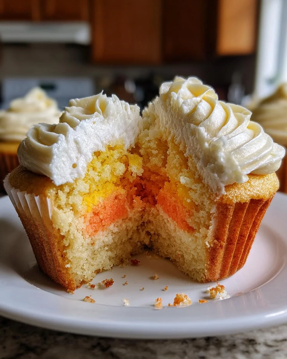 Irresistible 12 Candy Corn Cupcakes That Wow 5 Candy Corn Cupcakes - detail 1