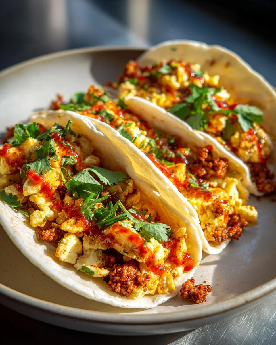 Chorizo and Potato Breakfast Tacos - detail 1