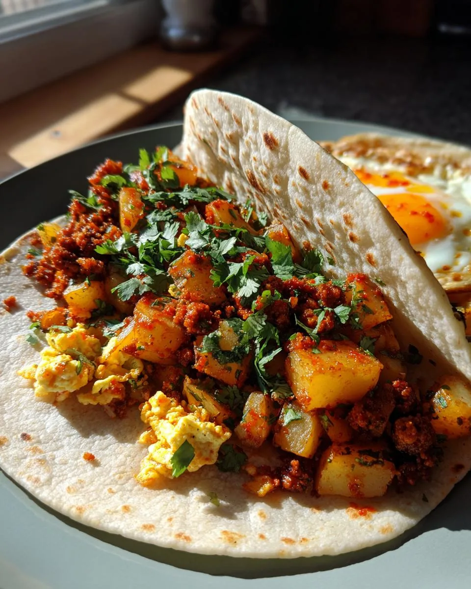 Chorizo and Potato Breakfast Tacos - detail 3