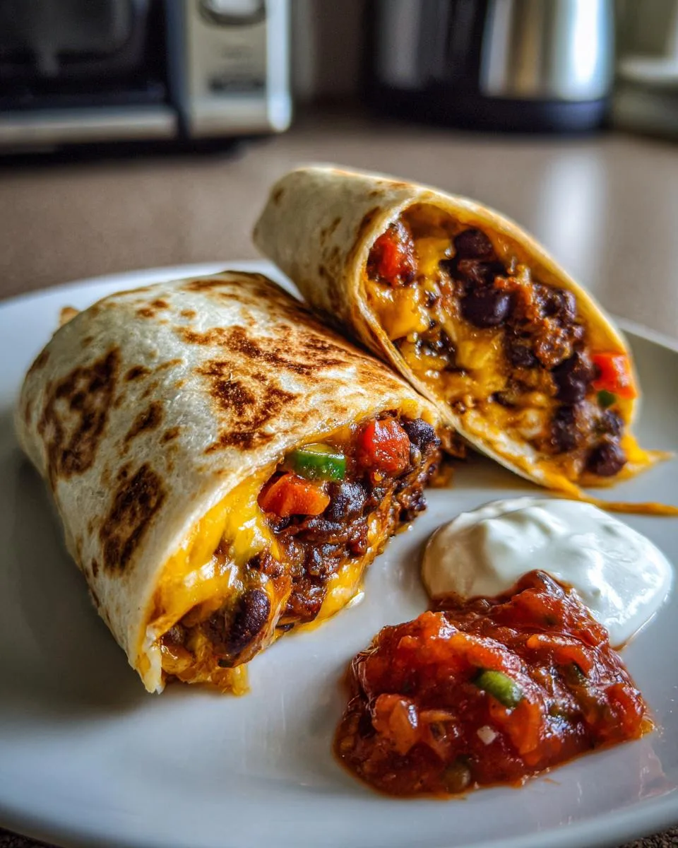 Vegetarian Bean and Cheese Burritos - detail 2