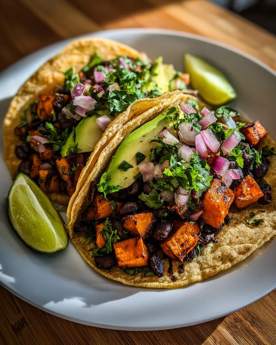 Vegetarian Sweet Potato Black Bean Tacos - detail 1