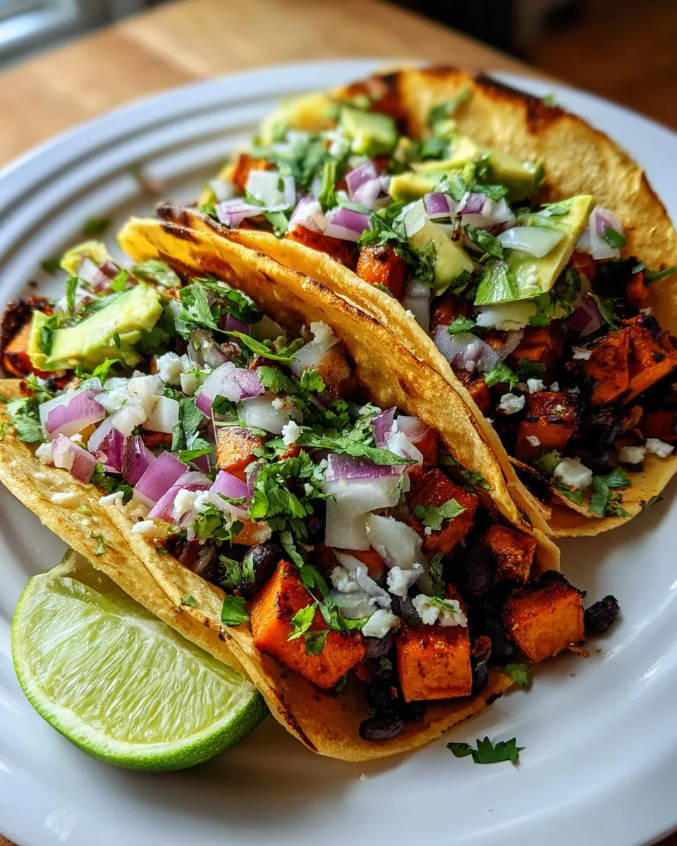 Vegetarian Sweet Potato Black Bean Tacos - detail 2