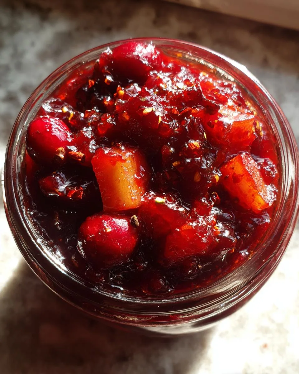 Irresistible Apple Cranberry Chutney in 20 Minutes Flat 7 Apple Cranberry Chutney - detail 2