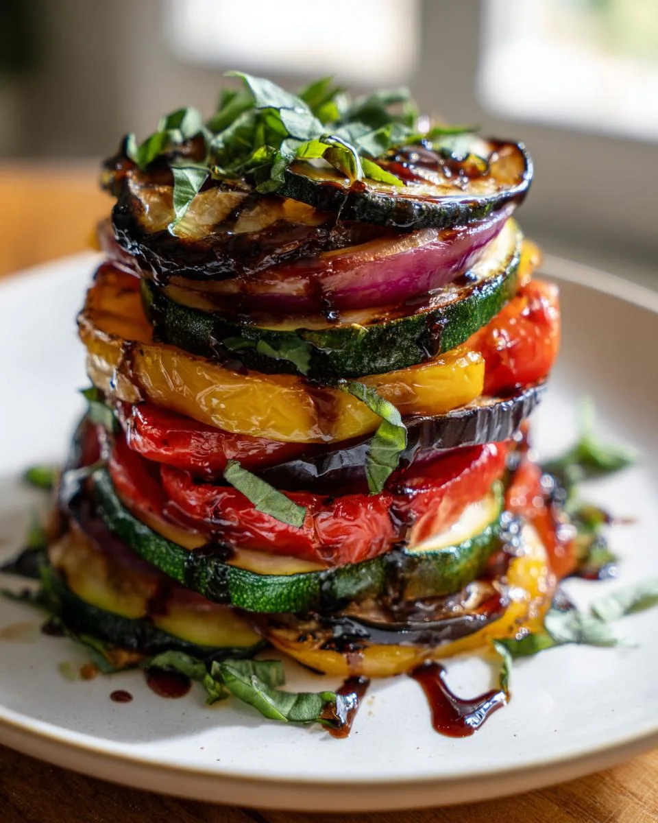 Balsamic Roasted Vegetable Tower: 1 Showstopping Dish for All Occasions 7 Balsamic Roasted Vegetable Tower - detail 2