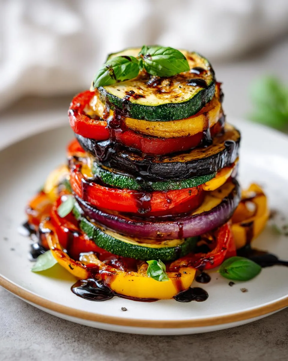 Balsamic Roasted Vegetable Tower: 1 Showstopping Dish for All Occasions 9 Balsamic Roasted Vegetable Tower - detail 4