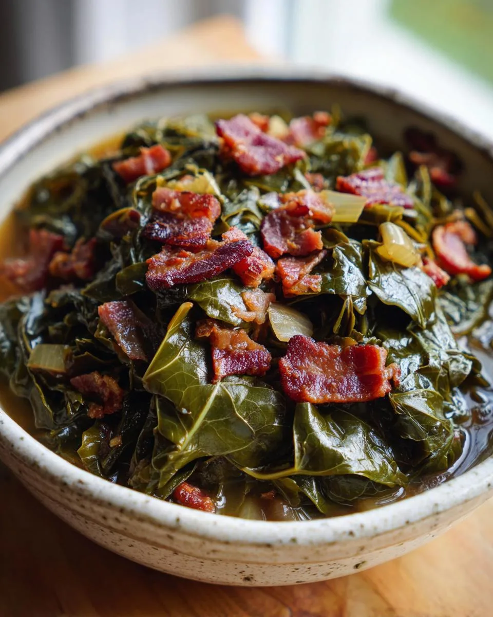 Braised Collard Greens Recipe - 5 Secrets to Silky Southern Perfection 6 Braised Collard Greens - detail 1