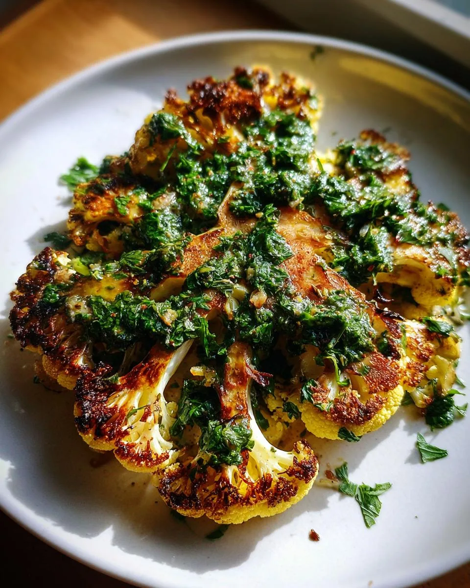 Cauliflower Steak with Chimichurri – 1 Amazing Meatless Meal 7 Cauliflower Steak with Chimichurri - detail 2