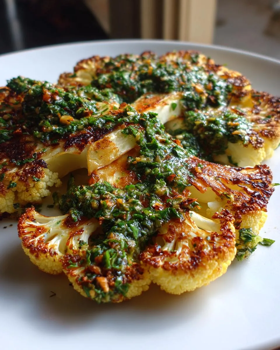 Cauliflower Steak with Chimichurri – 1 Amazing Meatless Meal 9 Cauliflower Steak with Chimichurri - detail 4
