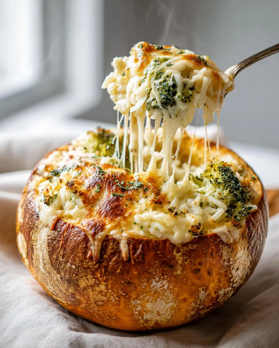 Cheesy Broccoli and Rice Stuffed Pumpkin - detail 2