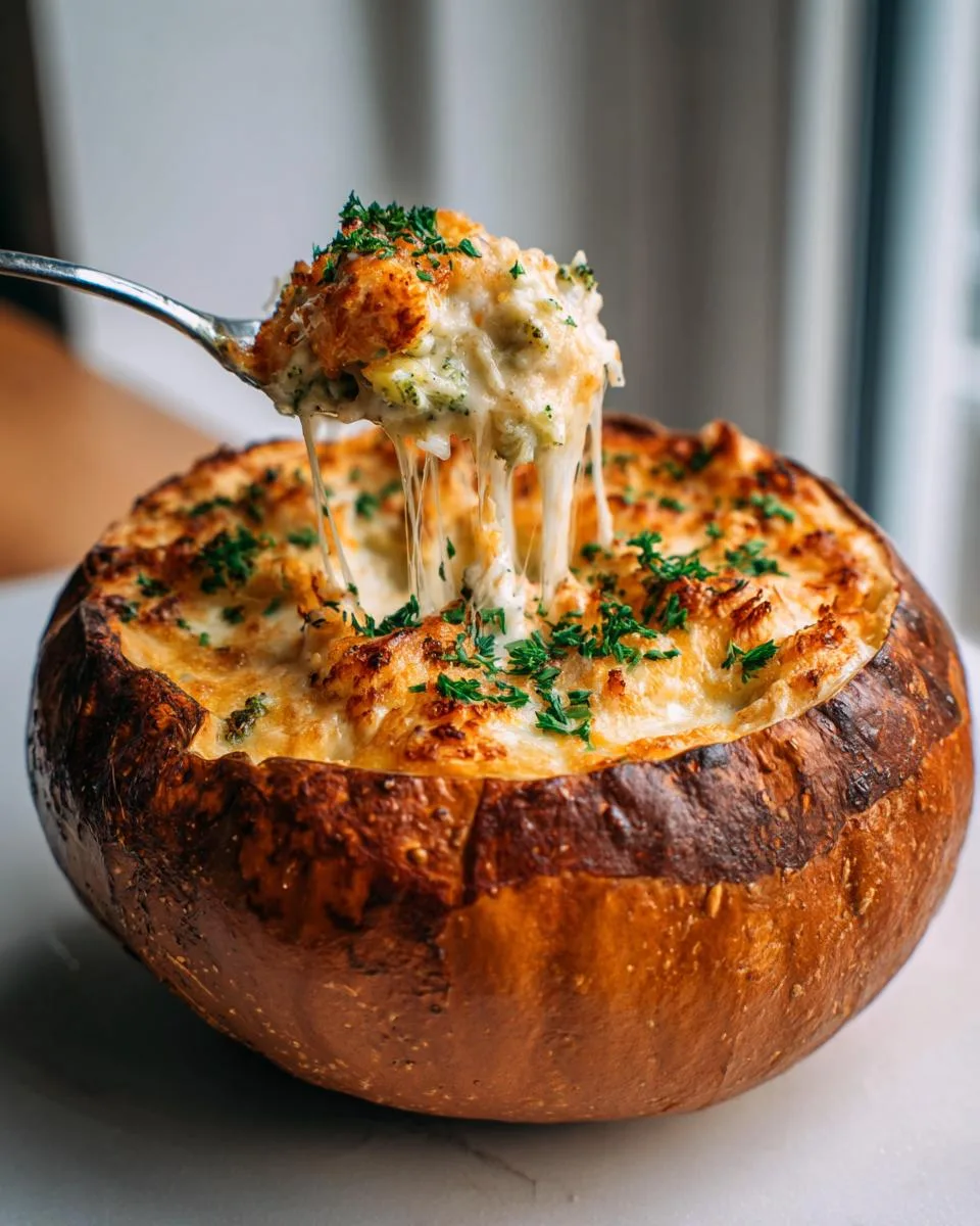 Cheesy Broccoli and Rice Stuffed Pumpkin - detail 3