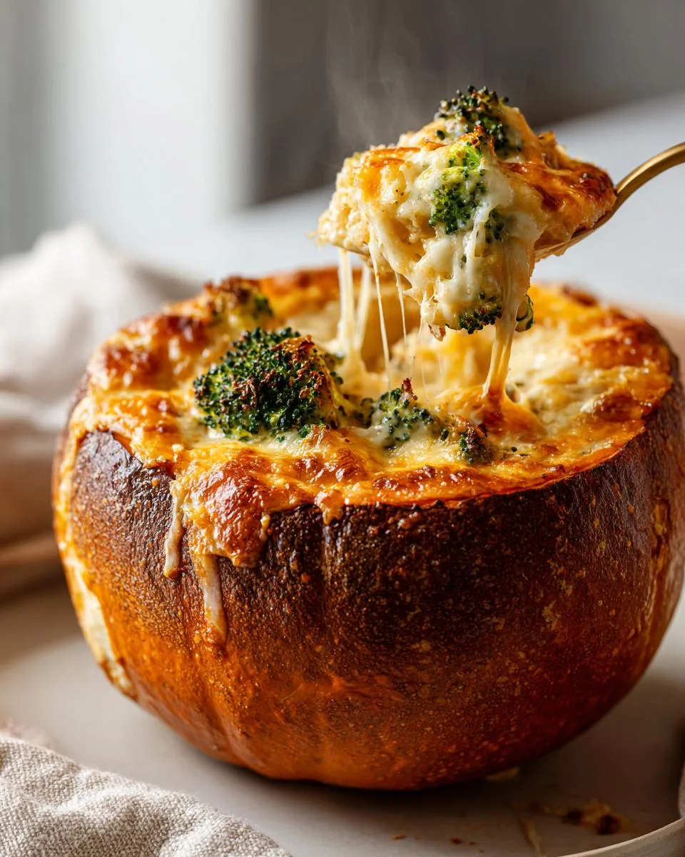 Cheesy Broccoli and Rice Stuffed Pumpkin - detail 4