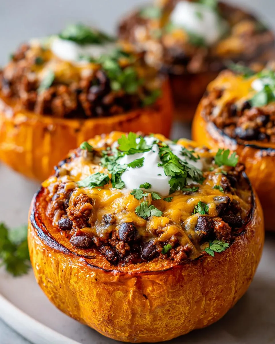 Chili-Stuffed Pumpkin Bowls - detail 3