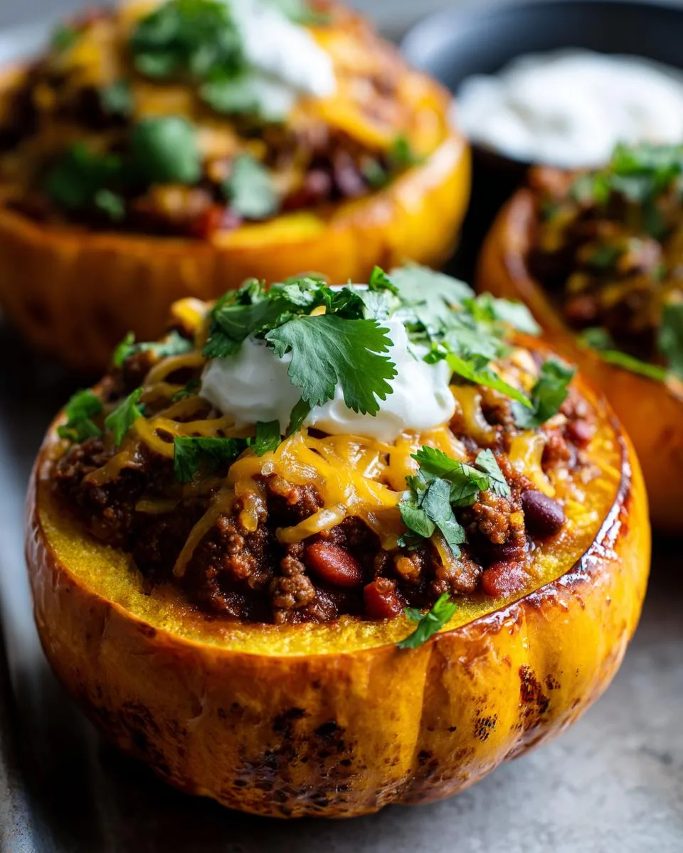 Chili-Stuffed Pumpkin Bowls - detail 4