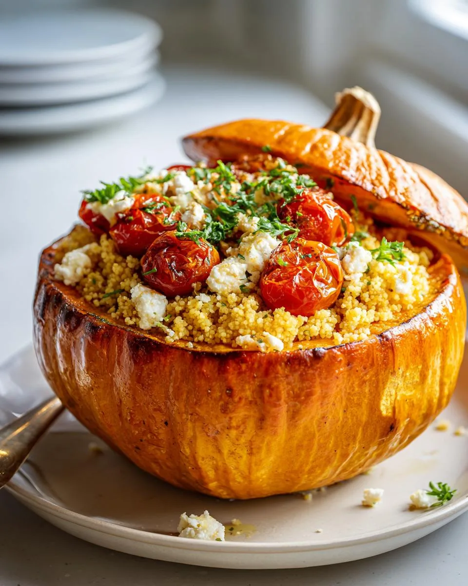 Mediterranean Couscous Stuffed Pumpkin - detail 2