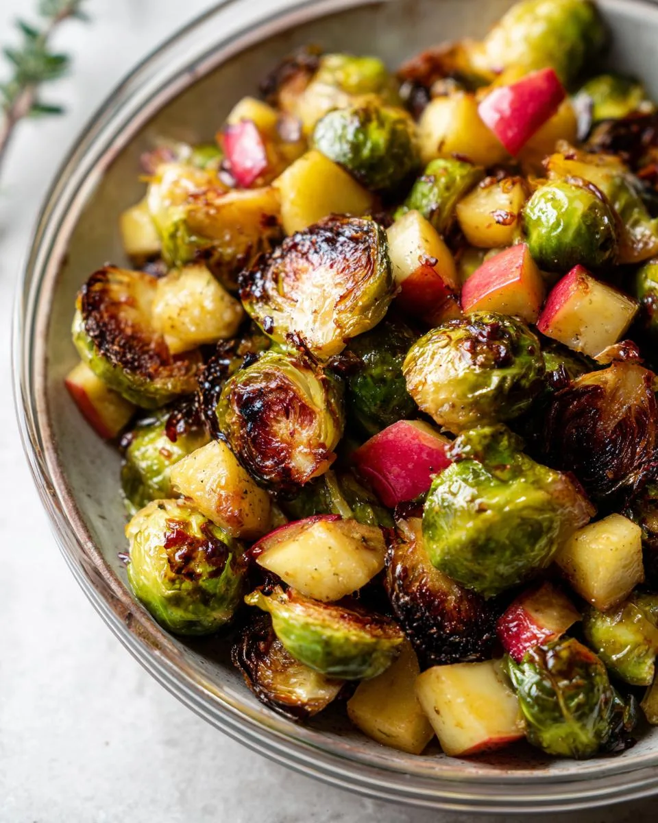 Perfectly Crispy Roasted Brussels Sprouts with Apples in 25 Minutes 6 Roasted Brussels Sprouts with Apples - detail 2