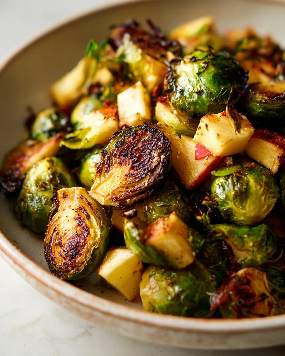 Perfectly Crispy Roasted Brussels Sprouts with Apples in 25 Minutes 7 Roasted Brussels Sprouts with Apples - detail 3