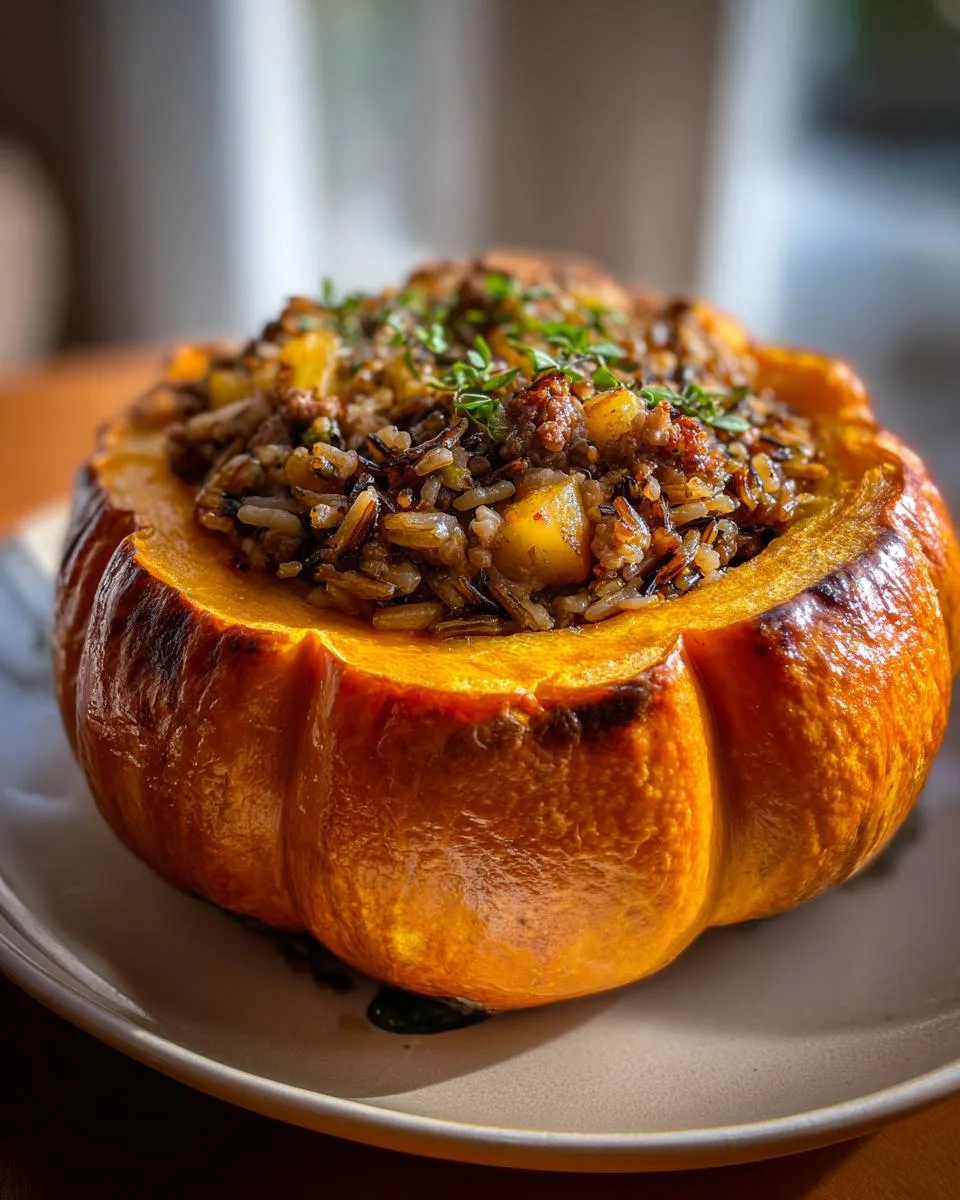 Sausage and Wild Rice Stuffed Pumpkin - detail 3