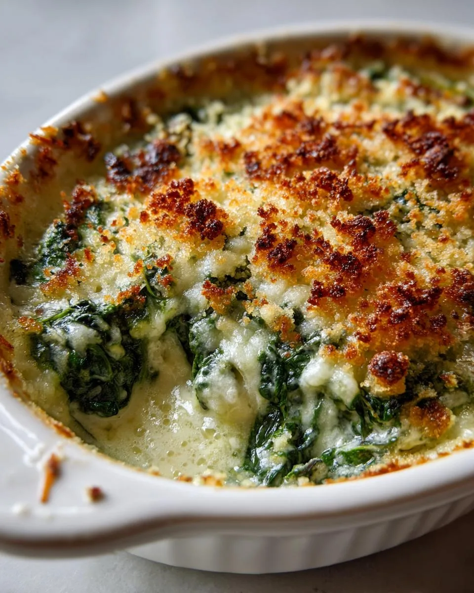 Irresistible Spinach Gratin Recipe with 2 Cheeses 6 Spinach Gratin - detail 1