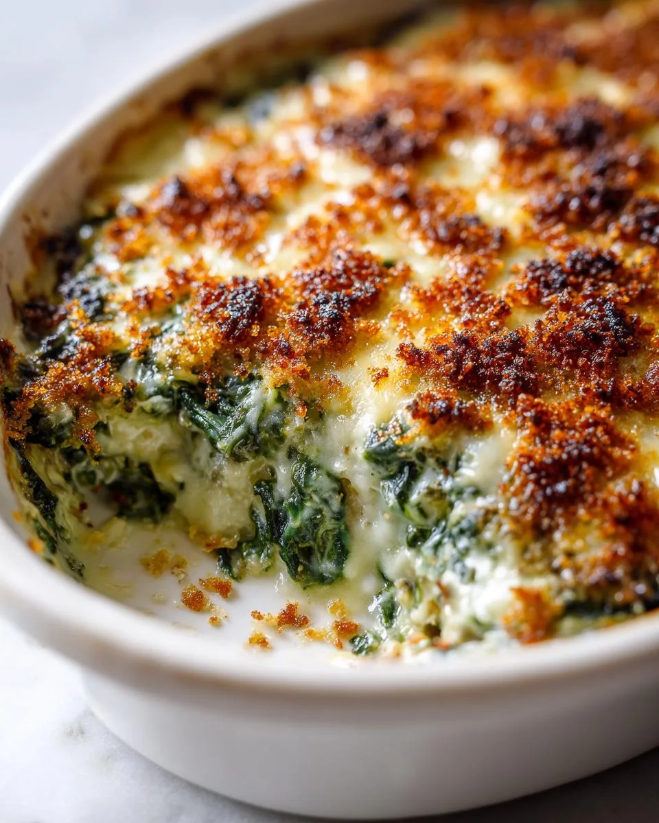 Irresistible Spinach Gratin Recipe with 2 Cheeses 9 Spinach Gratin - detail 4