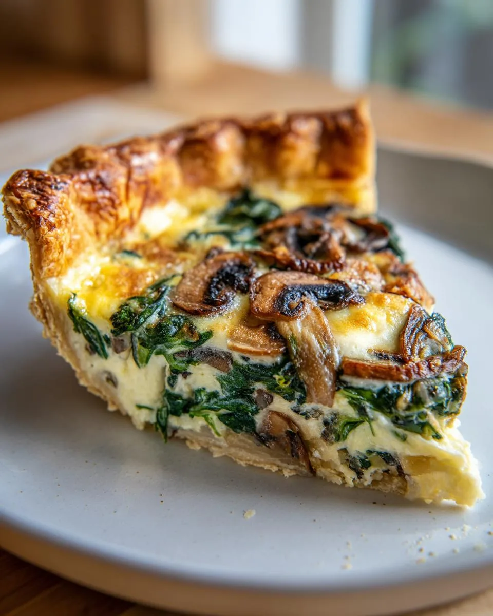 Irresistible Spinach Mushroom Quiche Recipe in 5 Easy Steps 7 Spinach Mushroom Quiche - detail 2