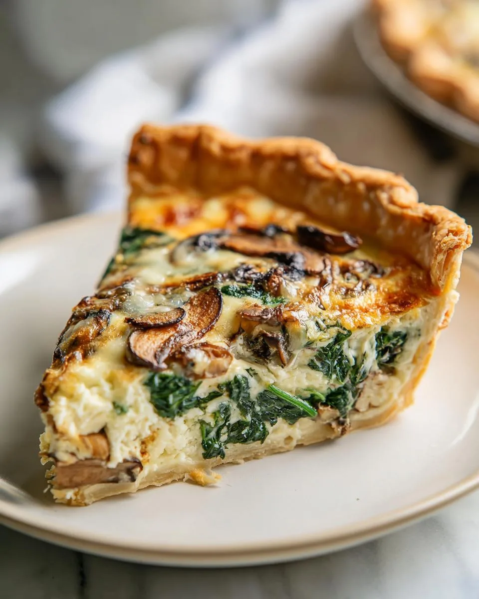 Irresistible Spinach Mushroom Quiche Recipe in 5 Easy Steps 8 Spinach Mushroom Quiche - detail 3