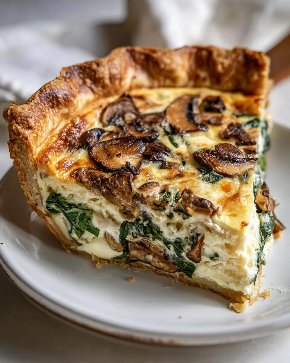 Irresistible Spinach Mushroom Quiche Recipe in 5 Easy Steps 9 Spinach Mushroom Quiche - detail 4