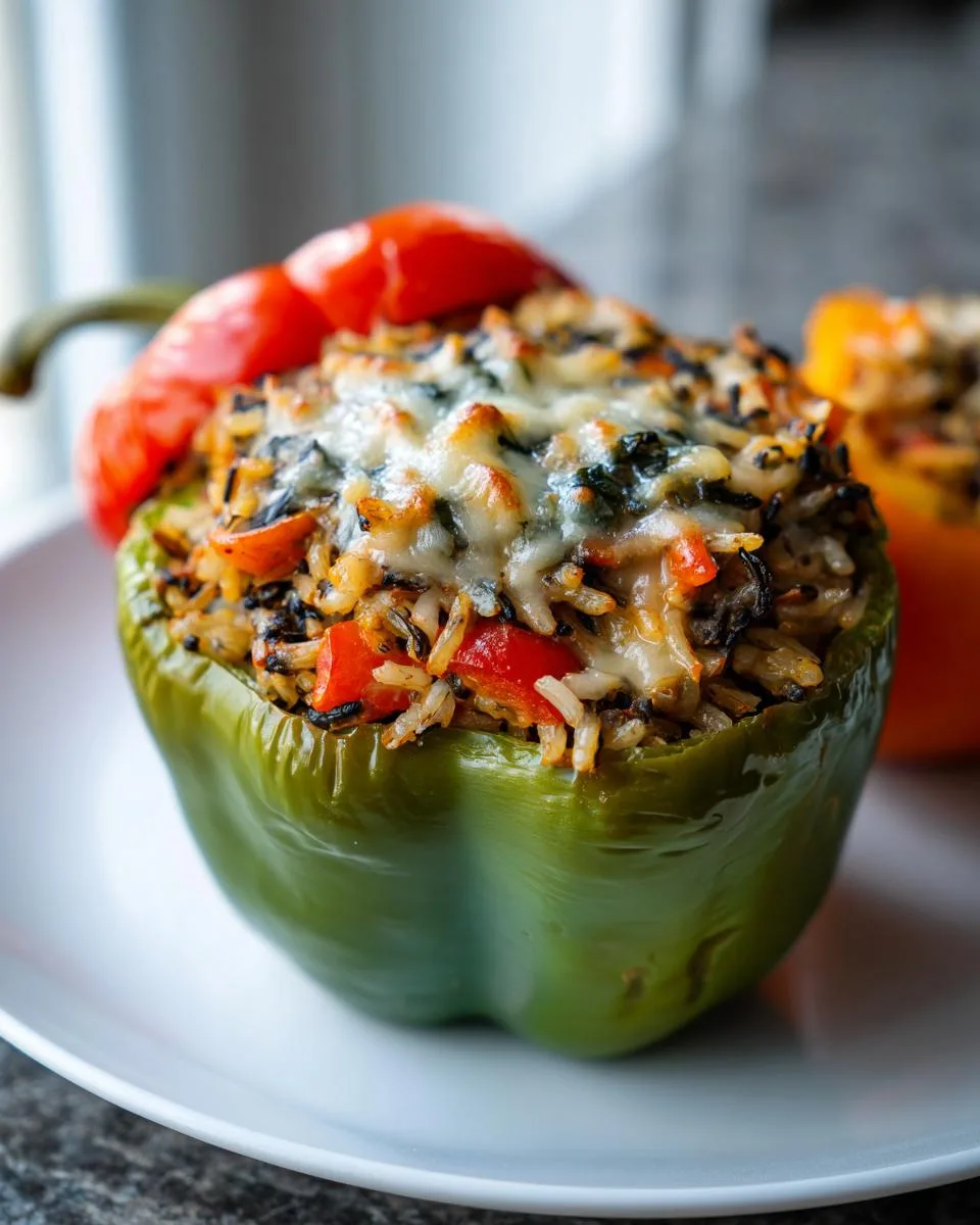 Hearty Wild Rice Stuffed Peppers Packed With 7g Protein 6 Wild Rice Stuffed Peppers - detail 1