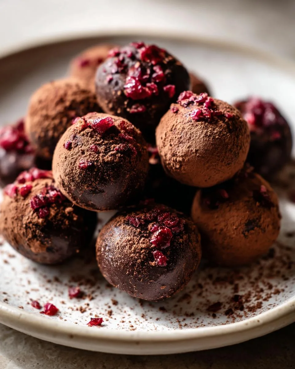 15-Minute Cranberry Chocolate Truffles - A Magical Holiday Fix 6 Cranberry Chocolate Truffles - detail 1