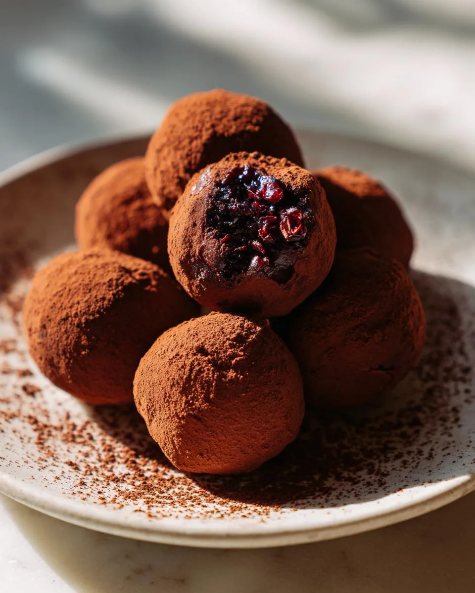 15-Minute Cranberry Chocolate Truffles - A Magical Holiday Fix 8 Cranberry Chocolate Truffles - detail 3