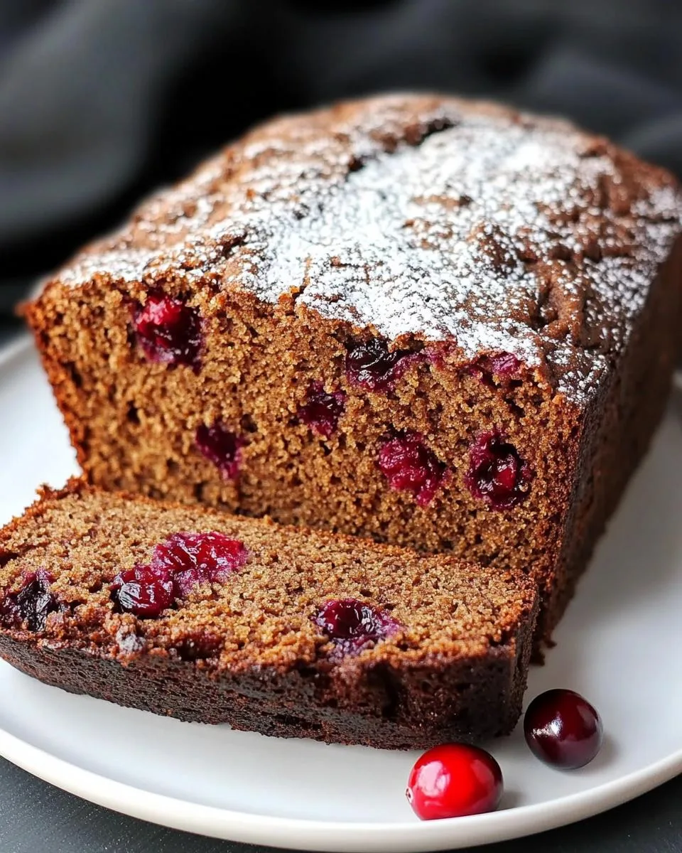 Cranberry Gingerbread Loaf - detail 1